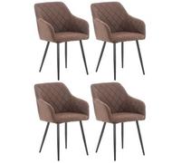 Juego De 4 Sillas De Comedor Shila En Tela O Terciopelo Marrón 44x47x84 Cm Clp