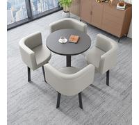 Juego de 4 sillas de mesa de conferencias de oficina, recepción, negociación, café, comedor, sala de estar, muebles (color)