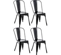 Juego de 4 sillas de metal – Mesas de comedor apilables – Diseño industrial | Color: