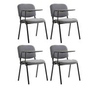 CLP Sillas para conferencias Ken – Juego de 4 tapizadas en tela con mesa plegable, Gris