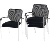 Juego de 4 sillas para visitantes Tulsa, sillas de conferencia apilables, tapizadas en tela/textil Asiento , respaldo