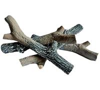 Juego de 4 troncos de cerámica decorativos de madera para bioetanol o gas, resistentes al calor