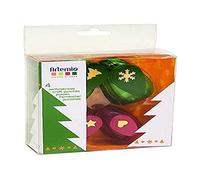 Juego de 4 Troqueles con diseños navideños (árbol, Copo de Nieve, corazón y Estrella)