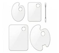 Juego de 4 varillas mezcladoras rectangulares pequeñas y pequeñas, transparentes, para pintura al óleo, acrílico, acuarela y gouache