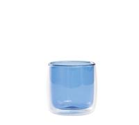 Juego de 4 vasos de vidrio borosilicato de doble pared No Bilia, transparentes y azules, diseño contemporáneo, hechos a mano, elegantes y resistentes. - ZAFFERANO
