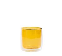 Juego de 4 vasos de vidrio de borosilicato de doble pared No Bilia, transparentes y amarillo dorado, diseño elegante contemporáneo, alta resistencia. - ZAFFERANO