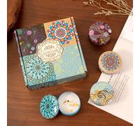 Juego de 4 Velas Aromáticas de Soja 2.5oz | Set Regalo Mujer | Esencia Relajante para Casa, Yoga y Viaje | Alivia Estrés | Decoración Hogar Eco