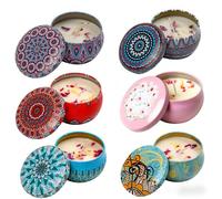 Juego de 4 Velas Aromáticas de Soja 2.5oz | Set Regalo Mujer | Esencia Relajante para Casa, Yoga y Viaje | Alivia Estrés | Decoración Hogar Eco