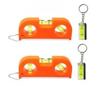 Juego de 4 viales magnéticos para nivel de burbuja de bolsillo para medición multiángulo, base fuerte, naranja, herramienta de construcción de alta visibilidad, 11 x 2 x 4,5 cm