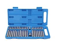 Juego de 40 puntas hexagonales, juego de puntas Torx con adaptador de unidad de 1/2 pulgadas y 3/8 pulgadas, juego de destornilladores hexagonales y juego de puntas spline, para