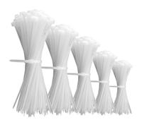 Juego de 400 bridas para cables - 100/150/200/300 mm (100 unidades cada uno) - Nailon Highwings, varios tamaños, muy duraderas y autobloqueantes, para gestión de cables, hogar y taller (blanco, 1000