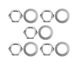Juego de 5 Arandelas de Repuesto, Metal Plata, 1.40 CM | Compatibilidad Amplia, Superficies de Contacto Planas, para Audio Jack, Práctica y Directo