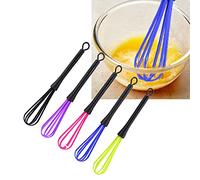 Juego de 5 batidores de plástico mini batidor Batidor de silicona Multifuncional mini Barillas Batir Batidora Manual para colorear el cabello para la cocina o teñido del cabello