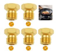 Juego de 5 Boquillas Universales para Quemadores de Gas Propano GLP y Butano, Inyectores Cocina - Rosca M6 1x0.5, 2x0.7, 1x0.87, 1x1.02