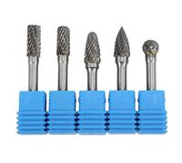 Juego de 5 brocas rotativas de carburo de tungsteno de doble corte, 6 x 10 mm; juego de fresas rotativas de carburo para maquinaria, aviación, automoción y construcción naval; (ACDFG)