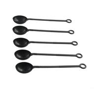 Juego de 5 cucharas de plástico flexibles, capacidad de 15 g, color marrón | Capacidad precisa de 15 g, 21 cm de longitud, plástico flexible, color marrón, ideal para café molido