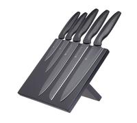Juego de 5 Cuchillos de Acero Inoxidable con Soporte Magnético - Agudo MasterClass de KitchenCraft, Incluye Cuchillo de Chef, Trinchar, Pan, Multiusos y Pelar