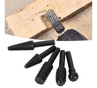 Juego de 5 limas de tallado de madera, artefacto pulido para carpintería, con cabezal de molienda giratorio en relieve de forma especial, para tallar, biselar, ranurar, escariar