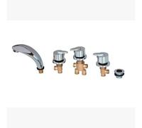 Juego de 5 Piezas de Accesorios para grifos de bañera de baño, 3 Tipos de Grifo Dividido para bañera de Masaje de Cobre, Traje de válvula mezcladora de baño de latón - (Color: 02)