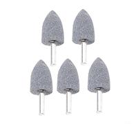 Juego de 5 piezas de cabezal de pulido de alúmina marrón, rebabas de molienda de vástago redondo de 6 mm, broca de pulido de herramienta giratoria para trabajar metales (cónico 25 mm)