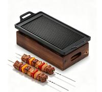 Juego de 5 placas para parrilla, multifuncional, apto para carne y verduras