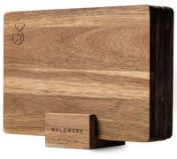 Juego de 5 platos para el desayuno, fabricados en madera de acacia maciza