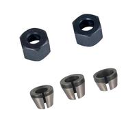 Juego de 5 portabrocas de acero al carbono para tuercas y pinzas de 6 mm, 6,35 mm, 8 mm para enrutadores, adaptador de vástago de broca en máquinas de grabado, herramienta de madera