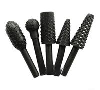 Juego de 5 rebabas giratorias para tallar madera de 50 mm, vástago de 6,2 mm para grabado, perforación, lijado, pulido, herramientas de carpintería
