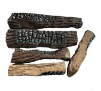 Juego de 5 troncos artificiales de madera decorativa para chimeneas de gas etanol, leña falsa resistente al calor con textura realista, decoración del hogar