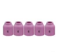 Juego de 5 vasos de cerámica de boquilla de alúmina de gas TIG para soplete de soldadura TIG SR WP 92025 compatible con cuerpos de portabrocas de lente de gas serie WP 9 20 17 18 26 (53N60)