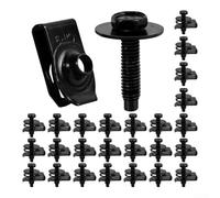 Juego de 50 cierres de carrocería automotriz de 1/4 pulgadas con clips de tuerca en U y pernos de cabeza hexagonal para montaje de cubierta de motor de puerta de parachoques (20 piezas)