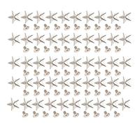 Juego de 50 Remaches de 0.551 in en Forma de Estrella Plateada, Tachuelas de Estrella de Metal y Pinchos para Manualidades de Cuero, Remaches de Ropa para Zapatos, Bolsos, Ropa (Plata)