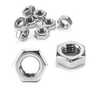 Juego de 50 tuercas M10, tuercas M10 de acero inoxidable 304, tuercas hexagonales, juego de tuercas autoblocantes, tuercas de retención, tuercas de bloqueo para tornillos, arandelas, barras roscadas