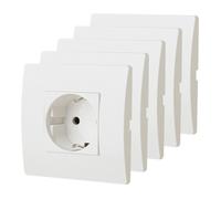 Juego de 5x bases 2p+t schuko blanco