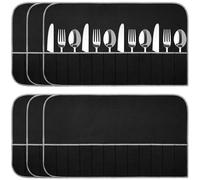 Juego de 6 bolsas de almacenamiento plateadas antideslustre, fieltro plateado para cubiertos de cocina y utensilios de cocina