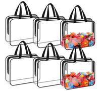 Juego de 6 bolsas de almacenamiento transparentes con asas