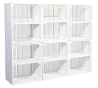 Juego de 6 cajas de almacenamiento blancas para zapatos y libros