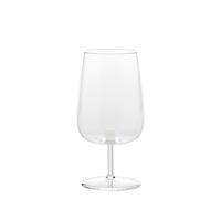 Juego de 6 copas de vino Bilia de cristal de borosilicato blanco: diseño elegante con esfera de color en la base para mesas refinadas y exclusivas. - ZAFFERANO