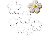 Juego de 6 cortadores de galletas de acero inoxidable con forma de flor de cerezo para hornear pasteles y decoración de postres
