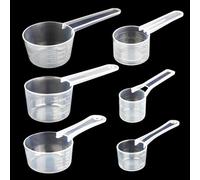 Juego de 6 cucharas dosificadoras transparentes cucharas de medición y gramo conjunto para café, detergente en polvo y proteínas