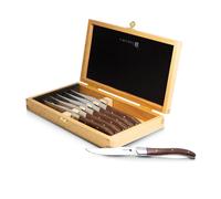 Juego de 6 cuchillos para carne con mango de madera, marca LAGUIOLE, fabricado por BERLINGER HAUS, modelo 20966