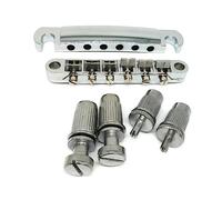 Juego de 6 cuerdas O-Matic para guitarra eléctrica y puente con tachuelas, accesorio de montaje, pieza de repuesto y sillín, ruedas y para Les