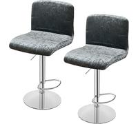 Juego de 6 fundas de terciopelo para taburetes de bar con respaldos, fundas elásticas para sillas de bar giratorias, para comedor, hotel, banquete (gris oscuro, juego de 2)