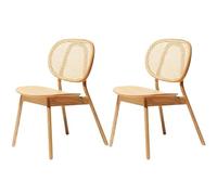 Juego de 6 muebles modernos de ratán para comedor, sin brazos, elegante, acabado mate, diseño contemporáneo de espalda abierta, cómodo y duradero para muebles de cocina y comedor, perfecto para