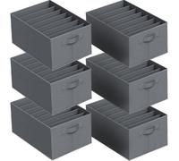 Juego de 6 organizadores para armarios: cajas de almacenamiento con 7 compartimentos para ropa y accesorios