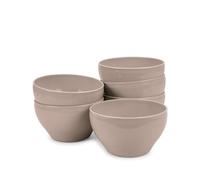 Juego de 6 Piezas de Vajilla Stilo en Plástico Duro Reutilizable e Irrompible para Fiestas y Eventos. Marrón (Cuenco 14 cm)