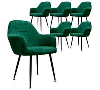 Juego De 6 Sillas De Comedor Con Respaldo Y Reposabrazos Ml-design