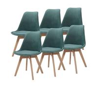 Juego de 6 sillas de comedor fläten estilo escandinavo 82x49x54cm pana - verde [en.casa]