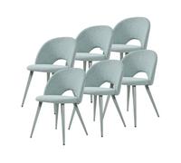 Juego de 6 sillas de comedor karijoki textil 77x50x55 cm verde claro [en.casa]