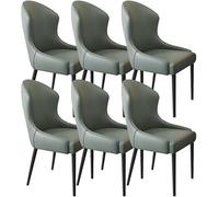 Juego de 6 sillas de comedor modernas de piel de gato verde, asiento elegante para sala de estar o comedor contemporáneo, perfecto para decoración del hogar y diseño de mesa
